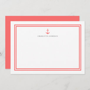 Custom Colour Anchor Modern Classic Borders Card