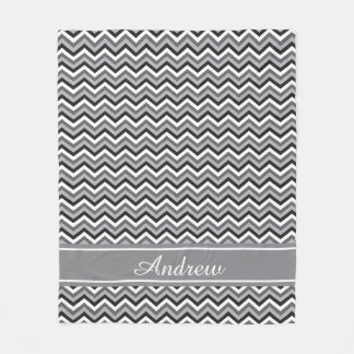 Custom Colour and Name Four Shade Chevron Pattern Fleece Blanket
