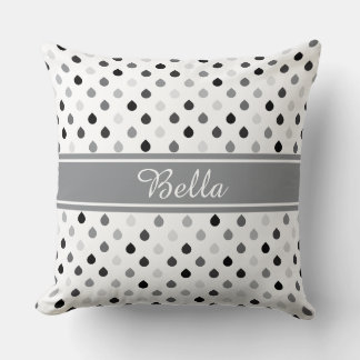 Custom Colour and Name Teardrop Pattern Throw Pillow