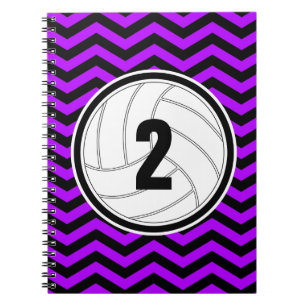 Custom Colour and Text Volleyball Chevron Notebook