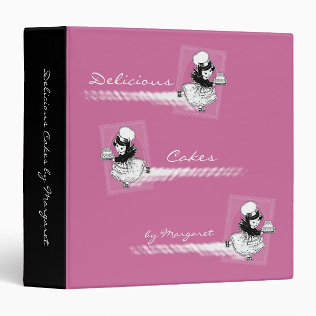 Custom colour angel cake baking recipe binder (Front/Spine)