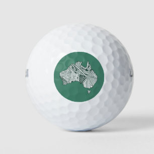 Custom Colour Australia Map Art Golf Balls