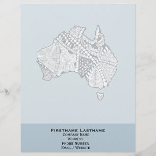Custom Colour Australia Map Art Letterhead