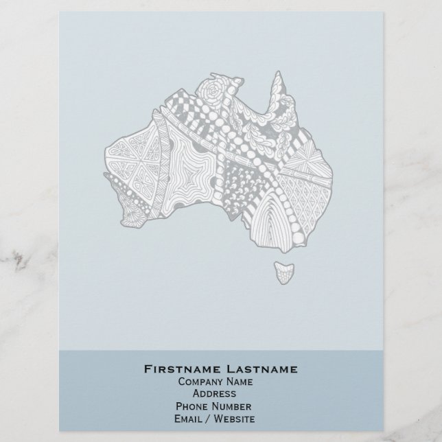 Custom Colour Australia Map Art Letterhead (Front)