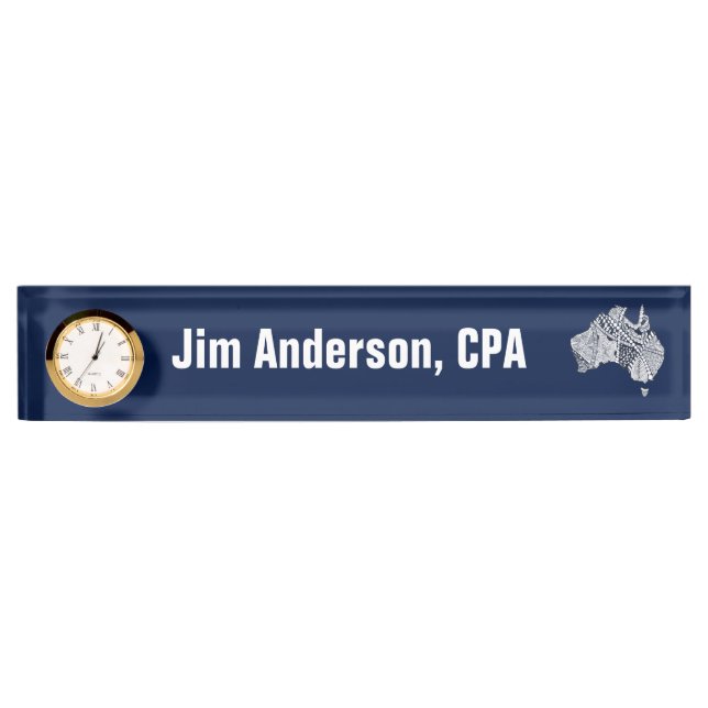 Custom Colour Australia Map Art Nameplate (Front)