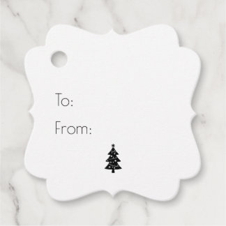 Custom Colour Background Christmas Tree Silhouette Favour Tags