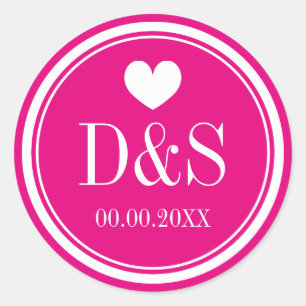 Custom colour background wedding favour stickers