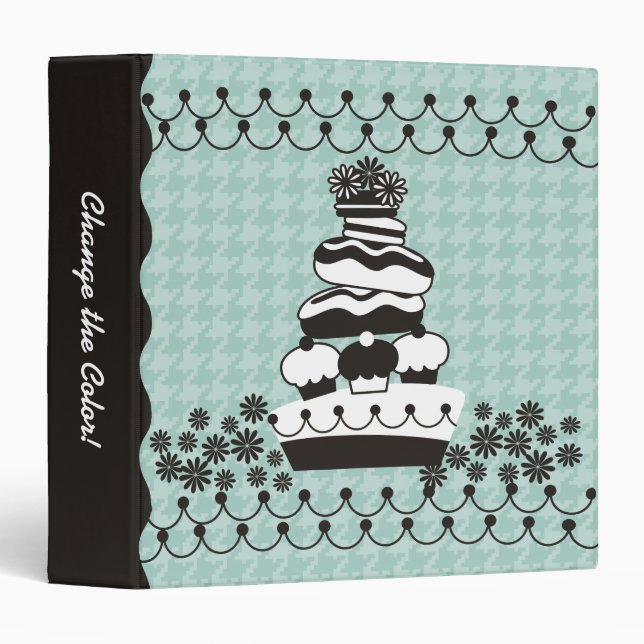 Custom colour bakery cake cupcake recipe binder (Front/Spine)