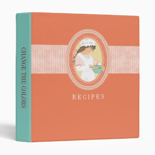 custom colour bakery girl baking recipe binder
