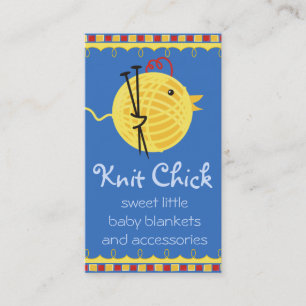 Custom colour ball of yarn chicken knitting business card