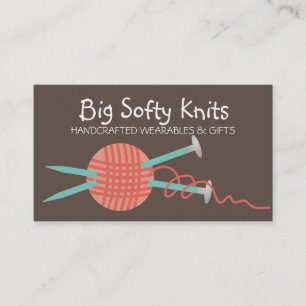 custom colour ball of yarn knitting needles card
