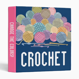 Custom colour balls of yarn crochet hooks binder