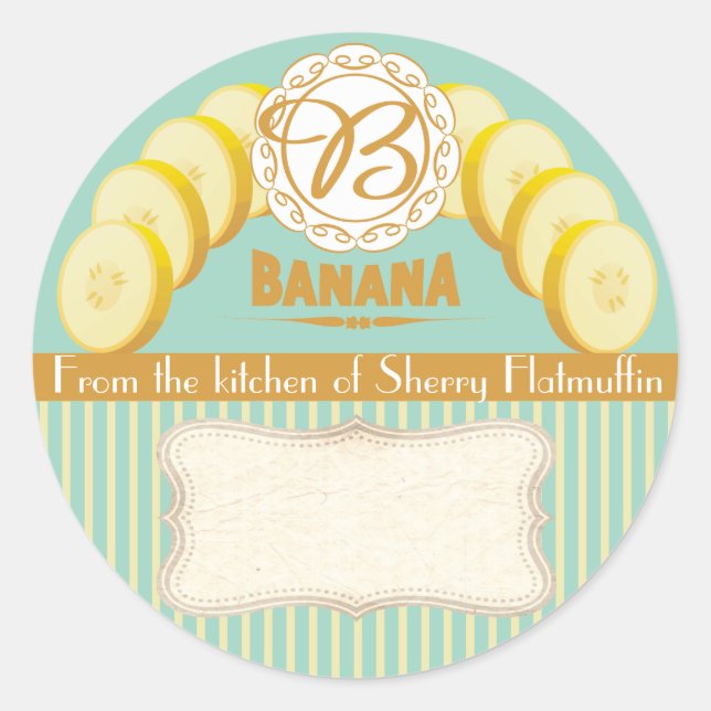 Custom colour banana canning label food gift label (Front)