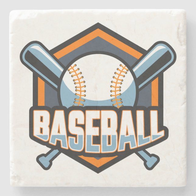 Custom Colour Baseball Stone Coaster (Front)