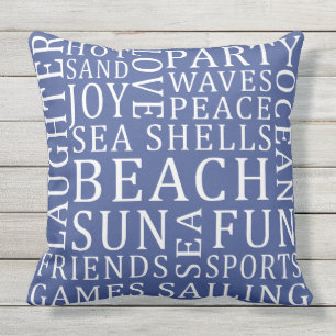 Custom Colour Beach House pillows