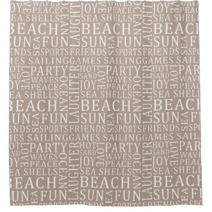Custom Colour Beach House shower curtain