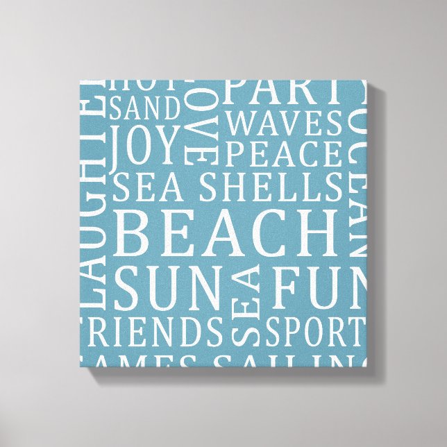 Custom Colour Beach House wrapped canvas print (Front)