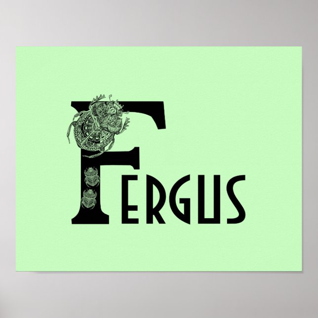 Custom colour beetle monogram letter bug Nursery Poster (Front)