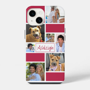 Custom Colour Block 7 Photo Collage Personalized iPhone 14 Case