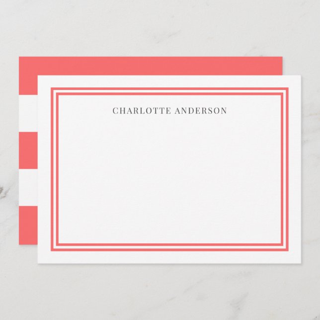 Custom Colour Borders & White Stripes Personalized Card (Front/Back)