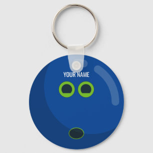 Custom Colour Bowling Balls   Blue & Green Keychai Keychain