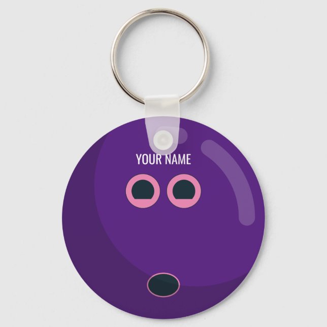 Custom Colour Bowling Balls | Purple & Pink Keychain (Front)