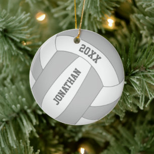 Custom colour boy's volleyball ceramic ornament