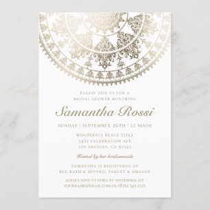 Custom Colour Bridal Shower Invitations Gold Foil