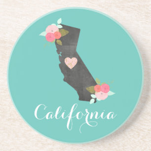 Custom Colour California State Moveable Heart Cit Coaster