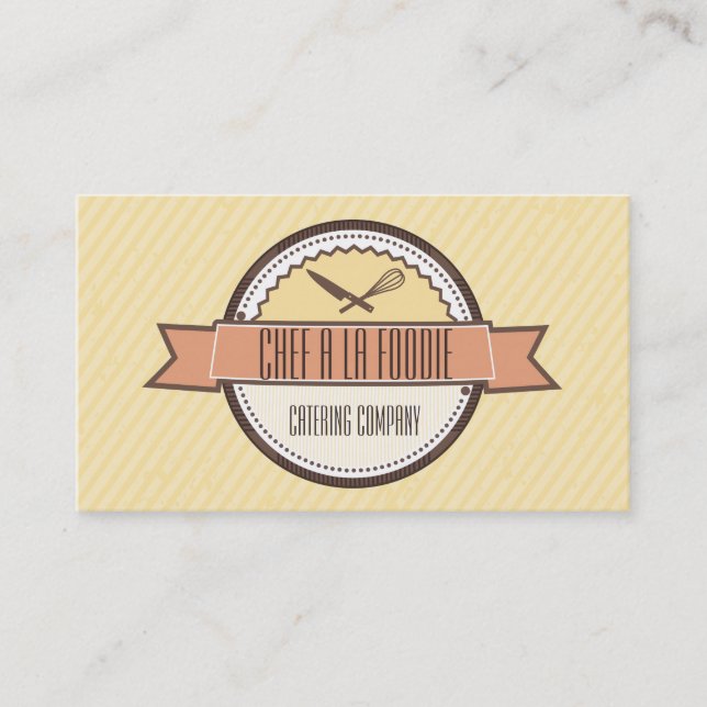 Custom colour chefs knife whisk badge cooking business card (Front)