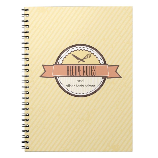 Custom colour chefs knife whisk recipe notebook (Front)