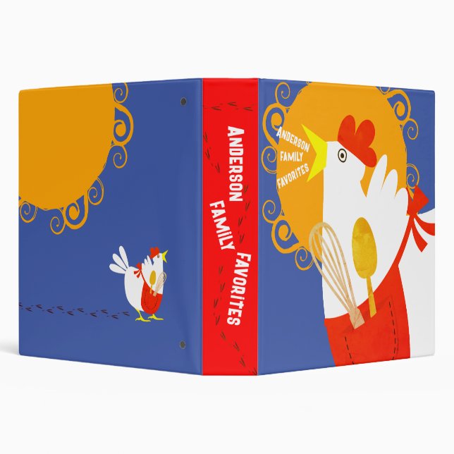 Custom colour chicken apron recipe cookbook binder (Background)