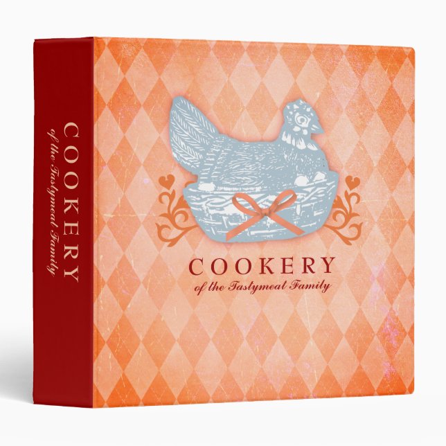 Custom colour chicken casserole recipe binder (Front/Spine)