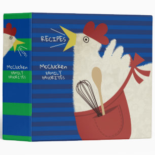 Custom colour chicken personalized recipe cookbook binder