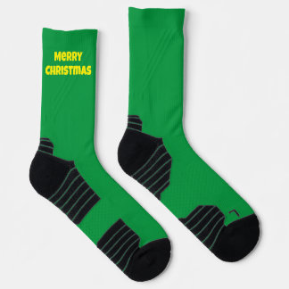 Custom Colour Christmas Socks, Green Personalized Socks