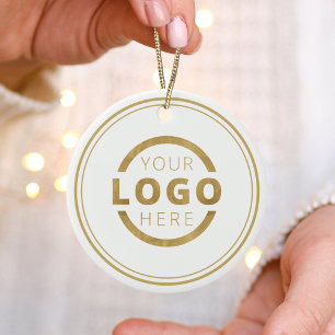 Custom Colour Company Logo Christmas Elegant Party Ceramic Ornament