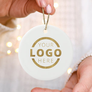 Custom Colour Company Logo Christmas Elegant Party Ceramic Ornament