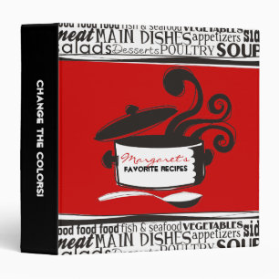 Custom colour cooking pot aromas recipe binder