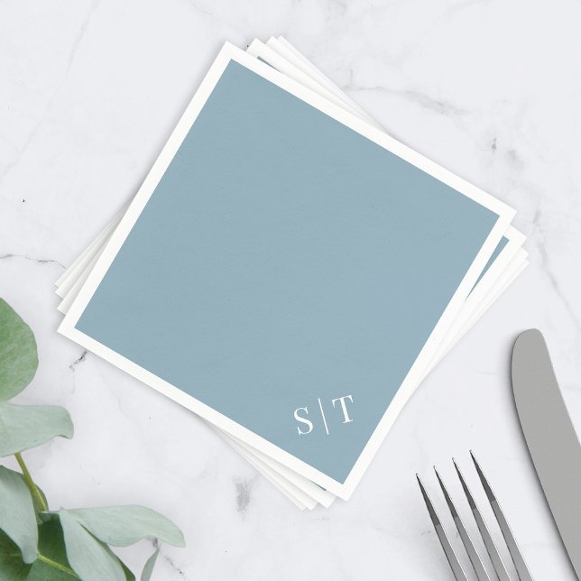 Custom Colour Corner Wedding Monogram Napkin (Creator Uploaded)