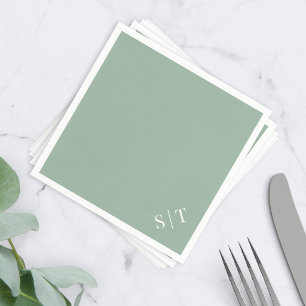 Custom Colour Corner Wedding Monogram Napkin