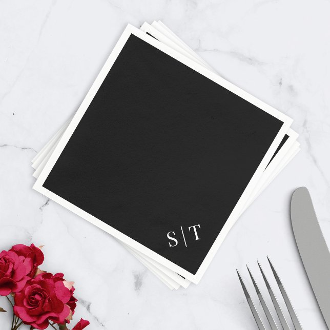 Custom Colour Corner Wedding Monogram Napkin (Creator Uploaded)