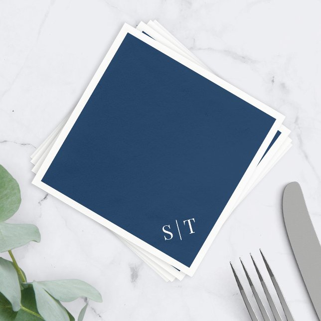 Custom Colour Corner Wedding Monogram Napkin (Creator Uploaded)