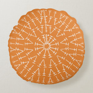 Custom Colour Crochet Chart Round Pillow