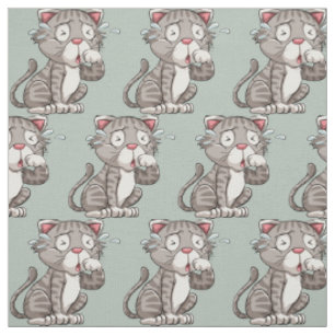 Custom colour Crying Cat fabric