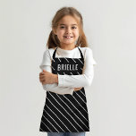 Custom Colour Diagonal Stripe Personalized Name Apron<br><div class="desc">Customize to change the background colour and strap colour; customize with your name,  change fonts and colours</div>