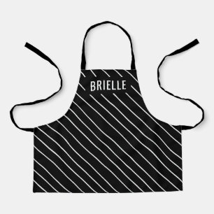 Custom Colour Diagonal Stripe Personalized Name Apron
