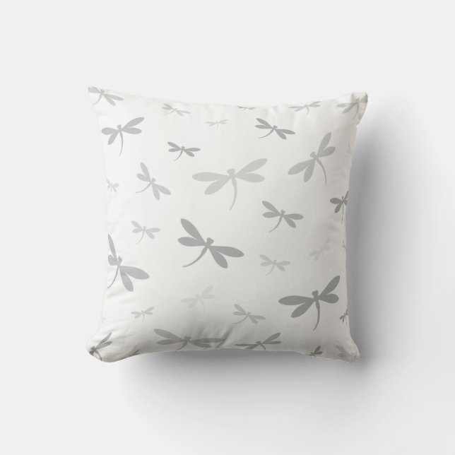 Custom Colour Dragonflies - Various Shades Throw Pillow (Front)