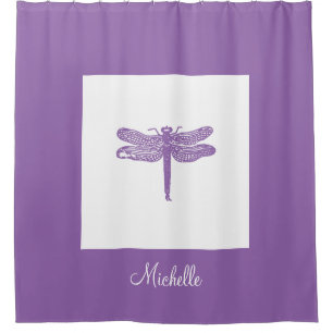 Custom Colour Dragonfly Shower Curtain