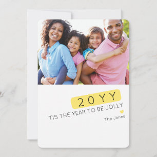 Custom Colour Editable Funny New Year Photo Card