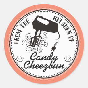 Custom colour electric mixer from the kitchen of classic round sticker